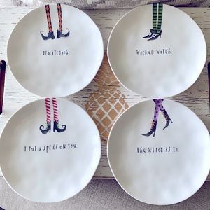 Rae Dunn Halloween Witch Plate Set